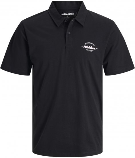 Jack & Jones Brandon Short Sleeve Polo Black - Polo shirts - Grote Maten Poloshirts Heren