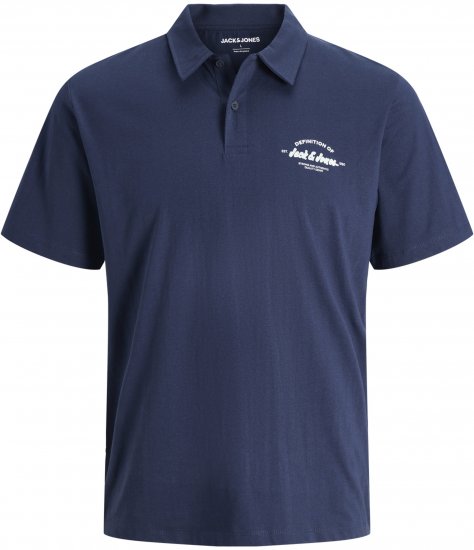 Jack & Jones Brandon Short Sleeve Polo Navy - Polo shirts - Grote Maten Poloshirts Heren