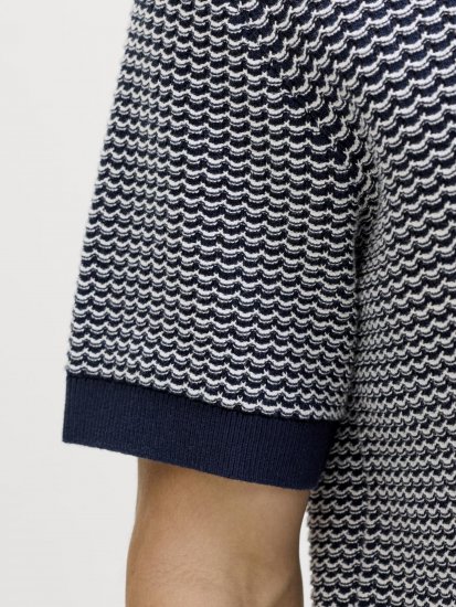 Jack & Jones Blukingsley Knitted Short Sleeve Polo Navy - Overhemden - Overhemden Grote Maten Heren