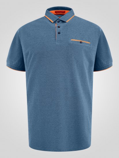 D555 Harvey Pique with Jacquard Collar & Cuffs Polo Teal - Polo shirts - Grote Maten Poloshirts Heren