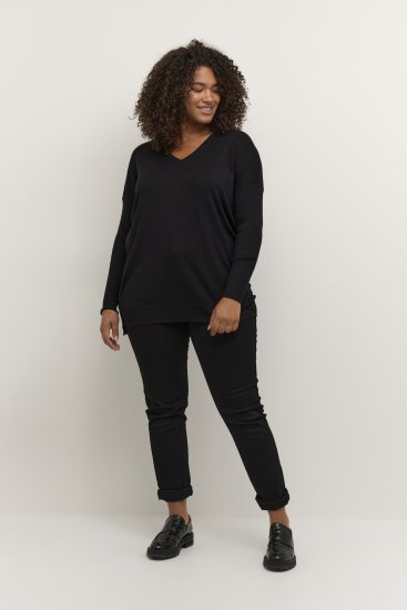 Kaffe Curve Machi Knit Trui Diepzwart - Sweaters & hoodies - 