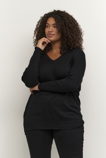 Kaffe Curve Machi Knit Trui Diepzwart - Sweaters & hoodies - 