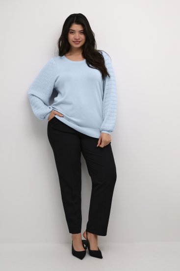 Kaffe Curve Lini Knit Trui Celestial Blue - Sweaters & hoodies - 