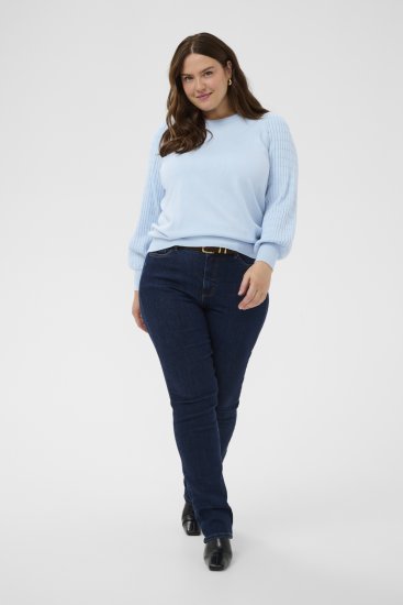 Kaffe Curve Lini Knit Trui Celestial Blue - Sweaters & hoodies - 