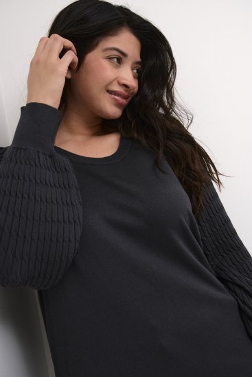 Kaffe Curve Lini Knit Trui Zwart Oyster - Sweaters & hoodies - 