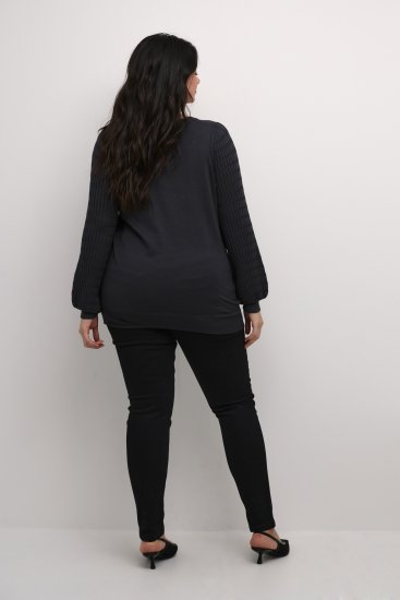 Kaffe Curve Lini Knit Trui Zwart Oyster - Sweaters & hoodies - 