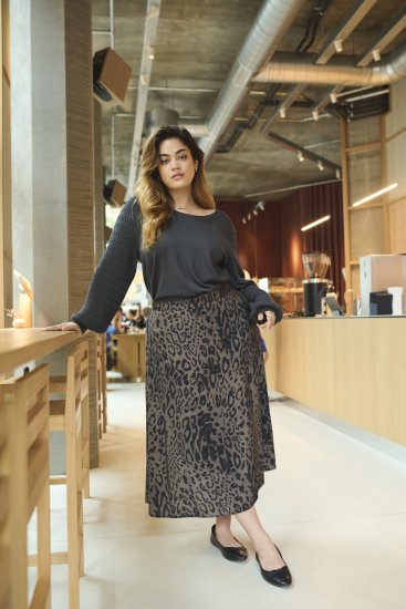 Kaffe Curve Lini Knit Trui Zwart Oyster - Sweaters & hoodies - 