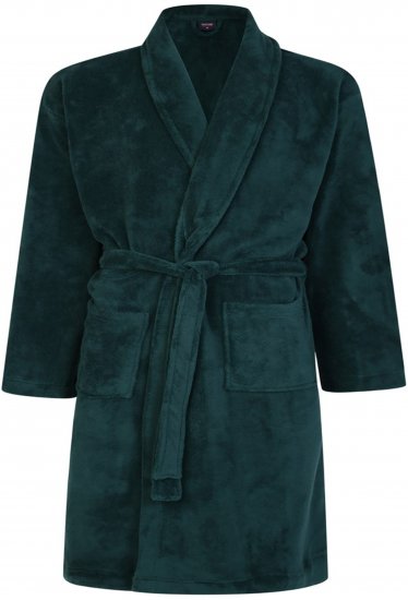 Espionage PJ068 Plain Fleece Gown Navy - Badjassen/handdoeken - Grote Maten Badjassen Heren