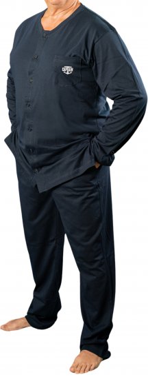 20 Nodi Tramontana Long Pajamas with Buttons Pockets and Side Slits - 20 Nodi - 20 Nodi – Italiaans ondergoed