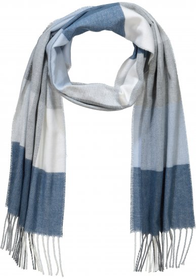 Ulla Popken Woven Check Print Scarf Soft Light Blue - Modni dodaci - 
