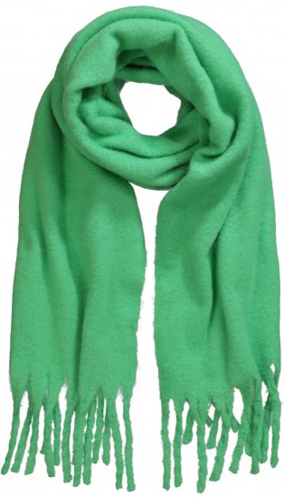 Ulla Popken Trendy Boucle Yarn Fringe Knit Scarf Green - Modni dodaci - 