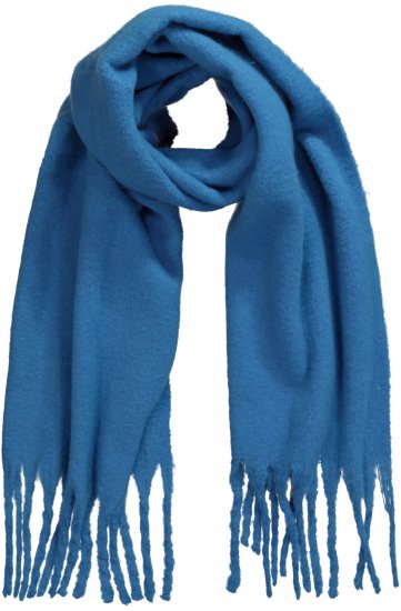 Ulla Popken Trendy Boucle Yarn Fringe Knit Scarf Teal Blue - Modni dodaci - 