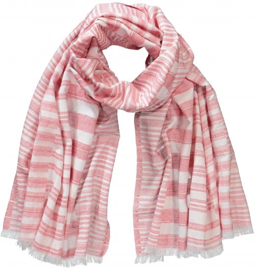 Ulla Popken Striped Statement Scarf Neon Red - Modni dodaci - 