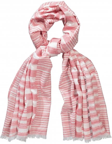 Ulla Popken Striped Statement Scarf Neon Red - Modni dodaci - 