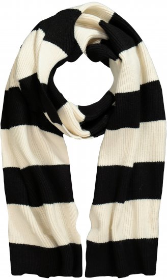Ulla Popken Ribbed Striped Scarf Snow White - Modni dodaci - 