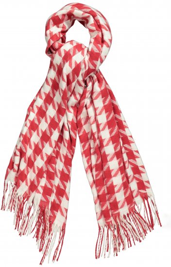 Ulla Popken Houndstooth Fringed Hem Scarf Salsa - Modni dodaci - 