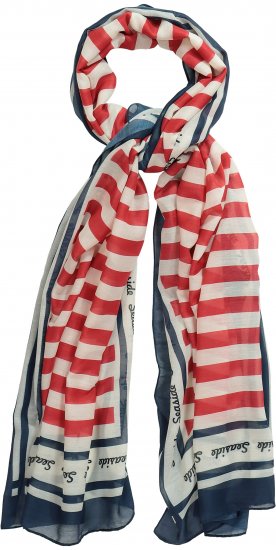 Ulla Popken Mix Stripe Scarf Forest Green - Modni dodaci - 