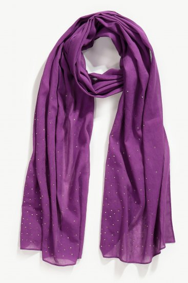 Ulla Popken Rhinestone Scarf Purple - Modni dodaci - 