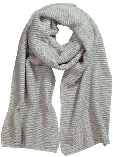 Ulla Popken Garter Stitch Knit Scarf Light Grey Melange - Modni dodaci - 