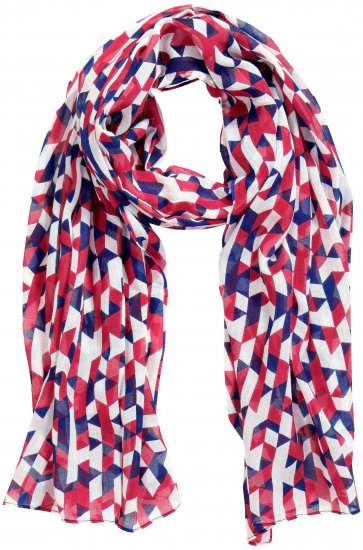 Ulla Popken Geometric Print Scarf Dark Red - Modni dodaci - 