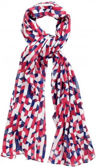 Ulla Popken Geometric Print Scarf Dark Red - Modni dodaci - 