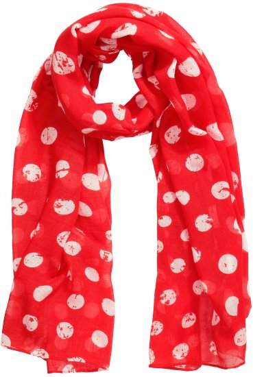 Ulla Popken Polka Dot Scarf Neon Red - Modni dodaci - 