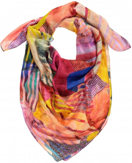 Ulla Popken Colorful Square Silk Scarf Rainbow - Modni dodaci - 