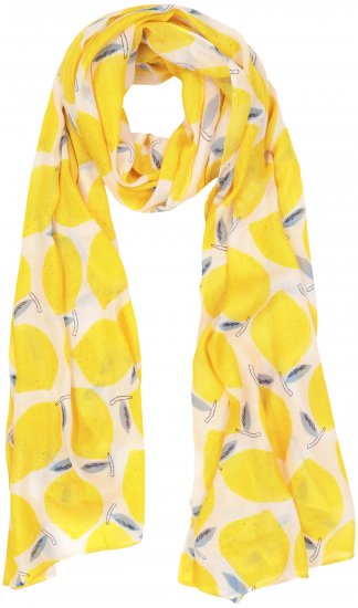 Ulla Popken Lemon Print Scarf Sun Yellow - Modni dodaci - 