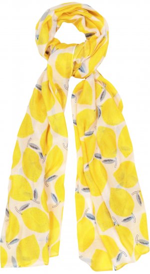 Ulla Popken Lemon Print Scarf Sun Yellow - Modni dodaci - 
