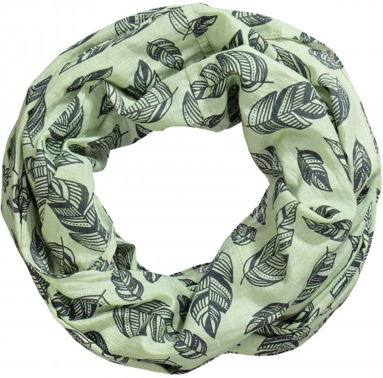 Ulla Popken Leaf Print Infinity Scarf Pistachio - Modni dodaci - 