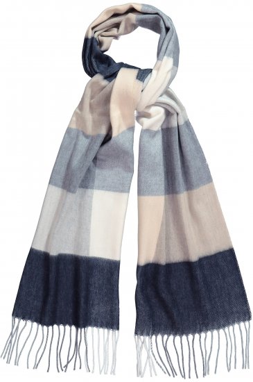 Ulla Popken Checked Fringed Hem Scarf Dark Putty - Modni dodaci - 