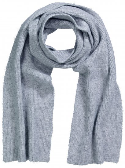 Ulla Popken Ribbed Knit Scarf Light Grey Melange - Modni dodaci - 