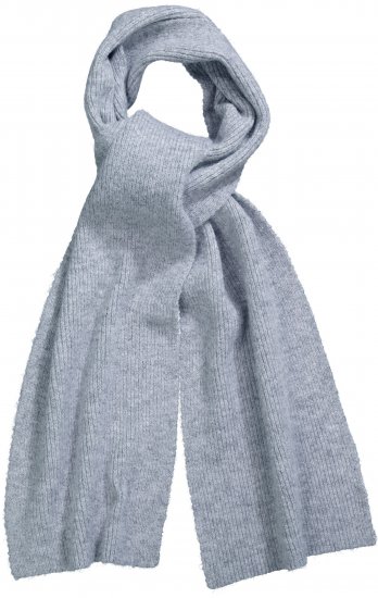 Ulla Popken Ribbed Knit Scarf Light Grey Melange - Modni dodaci - 
