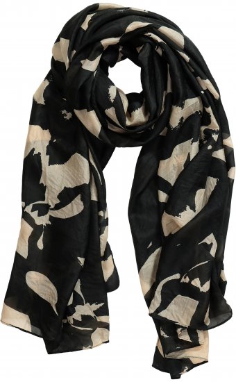 Ulla Popken Printed Silk Scarf Black - Modni dodaci - 