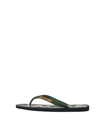 Jack & Jones Logo Palm Print Flip Flop Slippers Navy Blazer/Verdant Green - Herenschoenen 40-52 - 