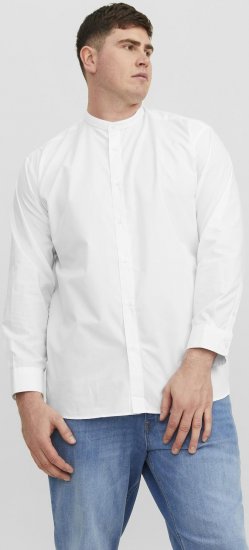 Motley Denim Big Sizes for Men Jack & Jones JOE Shirt Long Sleeve Plain Casual White
