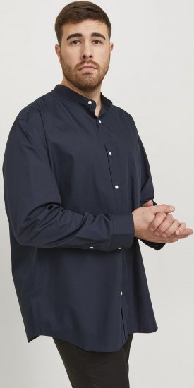 Motley Denim Big Sizes for Men Jack & Jones JOE Shirt Long Sleeve Plain Casual Blue