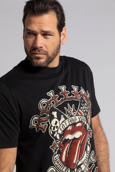 JP1880 Rolling Stones Graphic Comfort Fit Band T-Shirt Black - T-shirts - Grote Maten T-shirts Heren