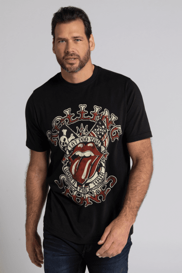 JP1880 Rolling Stones Graphic Comfort Fit Band T-Shirt Black - T-shirts - Grote Maten T-shirts Heren