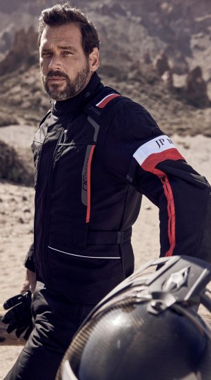 JP1880 Sporty Touring Motorcycle Jacket Black & Red - Motorkleding in plusmaten - Motorkleding in grote maten voor mannen