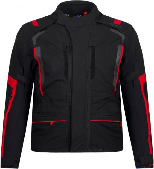 JP1880 Sporty Touring Motorcycle Jacket Black & Red - Motorkleding in plusmaten - Motorkleding in grote maten voor mannen