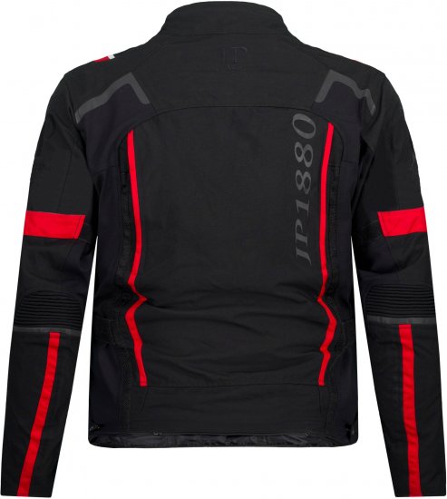 JP1880 Sporty Touring Motorcycle Jacket Black & Red - Motorkleding in plusmaten - Motorkleding in grote maten voor mannen