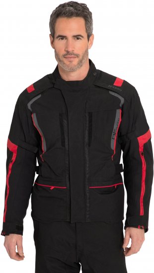 JP1880 Sporty Touring Motorcycle Jacket Black & Red - Motorkleding in plusmaten - Motorkleding in grote maten voor mannen