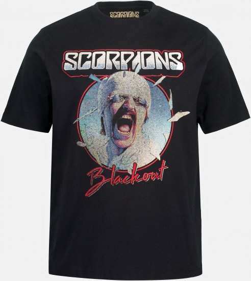 JP1880 Scorpions Blackout Graphic Comfort Fit Band T-Shirt Black - T-shirts - Grote Maten T-shirts Heren