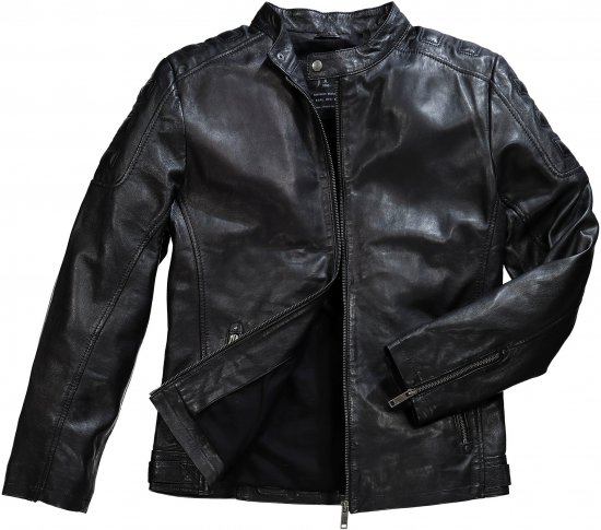 JP1880 Classic Biker Style Leather Jacket Black - Jassen - Grote Maten Herenjassen