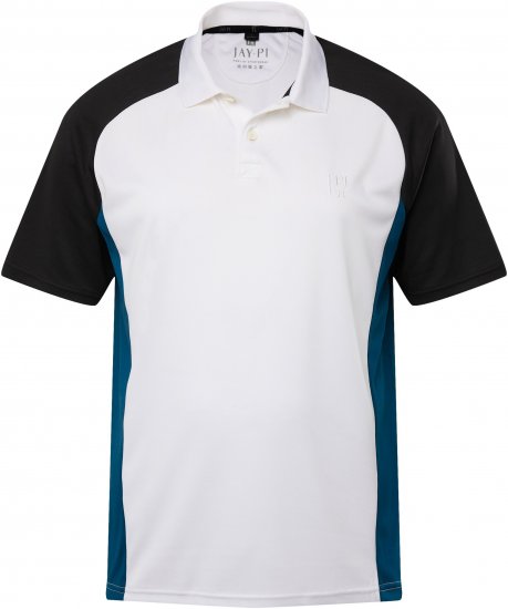 JP1880 FLEXNAMIC® QuickDry Tennis Polo Black-White-Blue - Sportkleding & outdoor - Grote Maten Sportkleding Heren