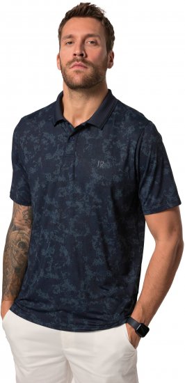 JP1880 Jay-Pi QuickDry AOP Golf Polo Shirt Navy Blue - Polo shirts - Grote Maten Poloshirts Heren