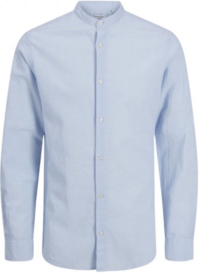 Jack & Jones Breeze Poplin Long Sleeve Shirt Chambray Blue - Overhemden - Overhemden Grote Maten Heren