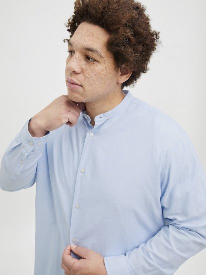Jack & Jones Breeze Poplin Long Sleeve Shirt Chambray Blue - Overhemden - Overhemden Grote Maten Heren