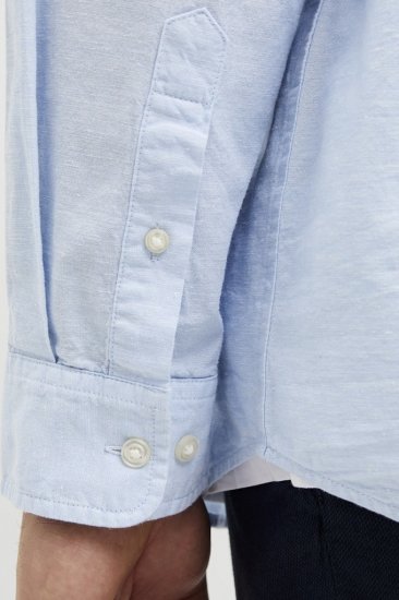 Jack & Jones Breeze Poplin Long Sleeve Shirt Chambray Blue - Overhemden - Overhemden Grote Maten Heren